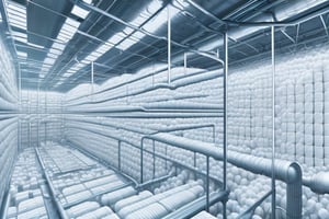 image of a futuristic cold storage facility